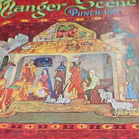 Vintage 1963 Whitman Publishing Co. Manger Scene Punch Out - Picture 4 of 11